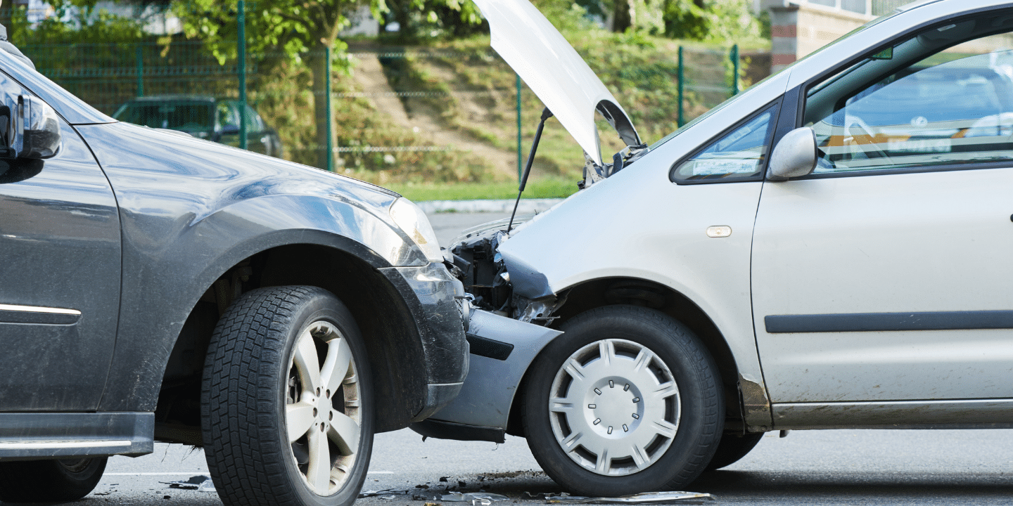 Two cars involved in an accident