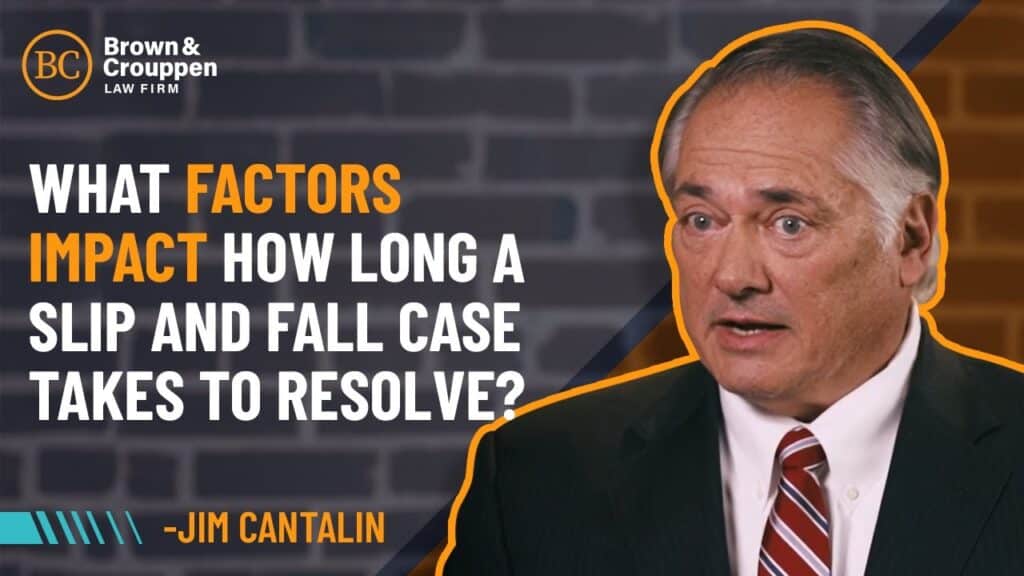 Attorney Jim Cantalin talking about the factors that impact the length of a slip and fall case