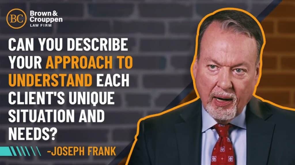 Attorney Joseph Frank describing his approach in understanding each client's unique situation and needs