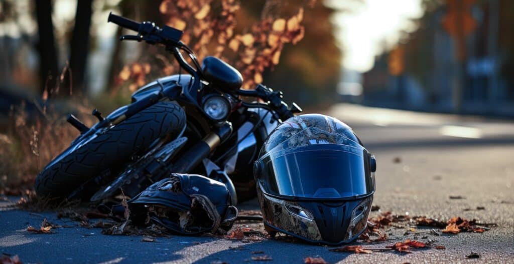 Motorcycle accident and gear